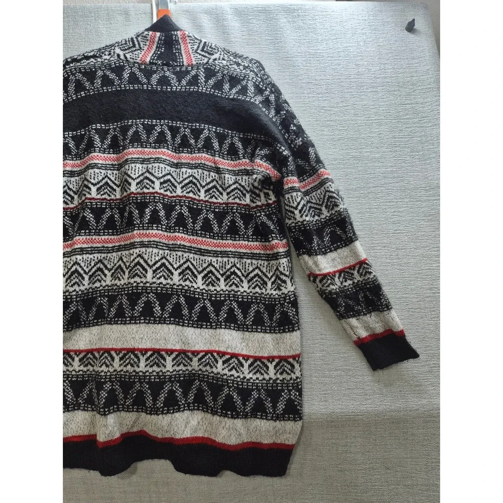 Merona Cardigan Sweater Womens XL Multicolor Striped Tight Knit Open Front